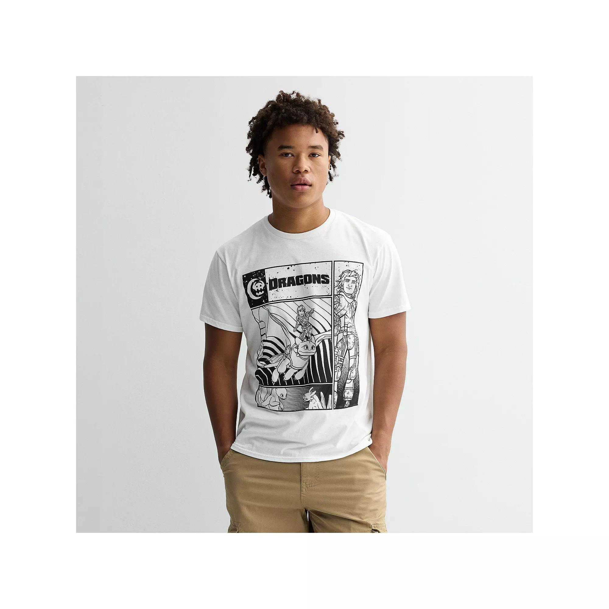 Men's Dragons Graphic Tee, Size: Medium, White Product Image