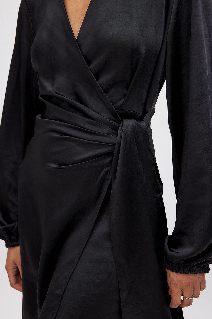 Wrap Satin Mini Dress Product Image