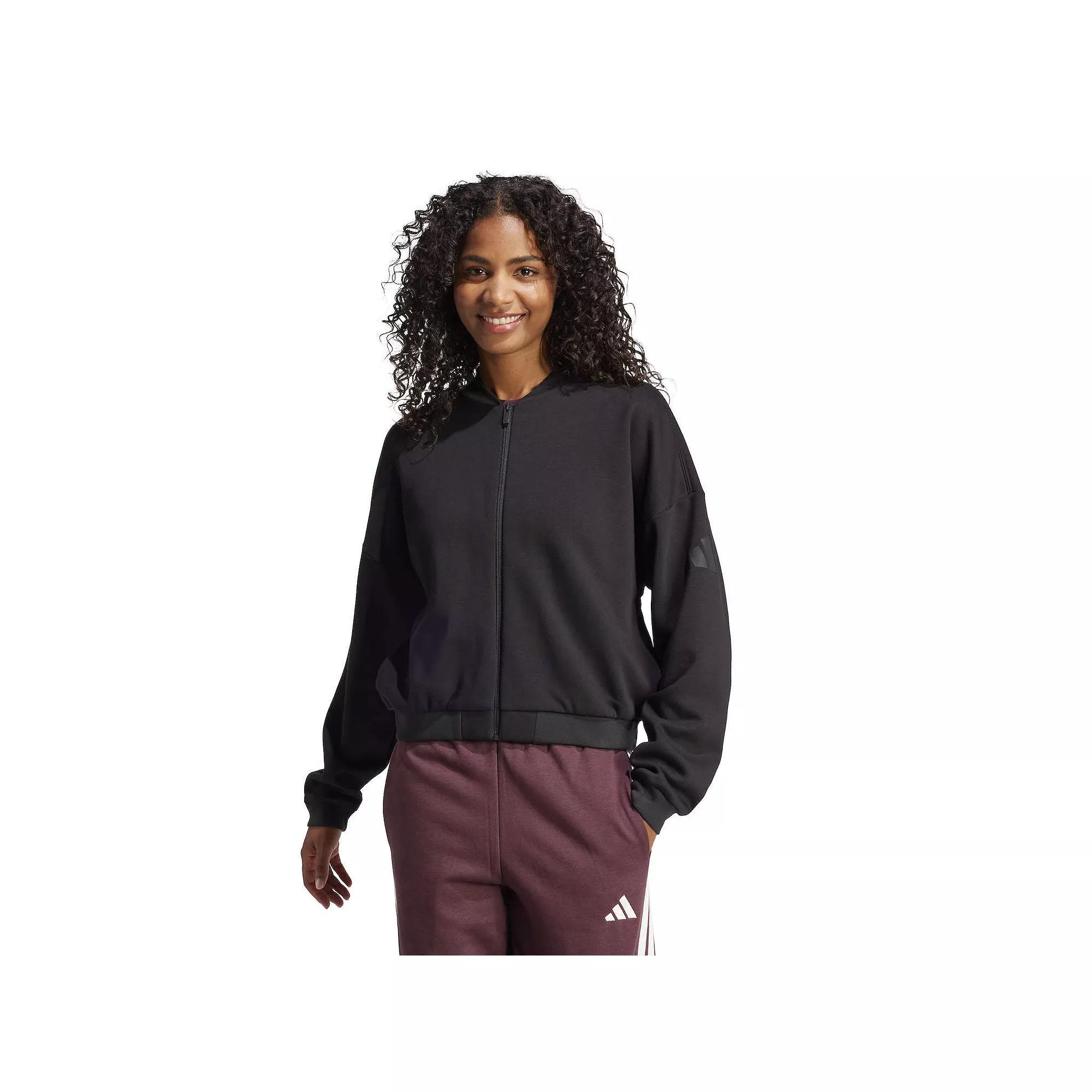 Women's adidas Essentials Contemporary Logo Sportswear Bomber Jacket, Size: Small, Black Product Image