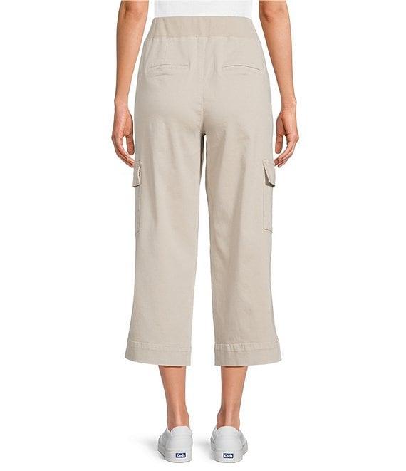 Intro Petite Size Rib Knit Pheobe Pull-On Cargo Capri Pants Product Image