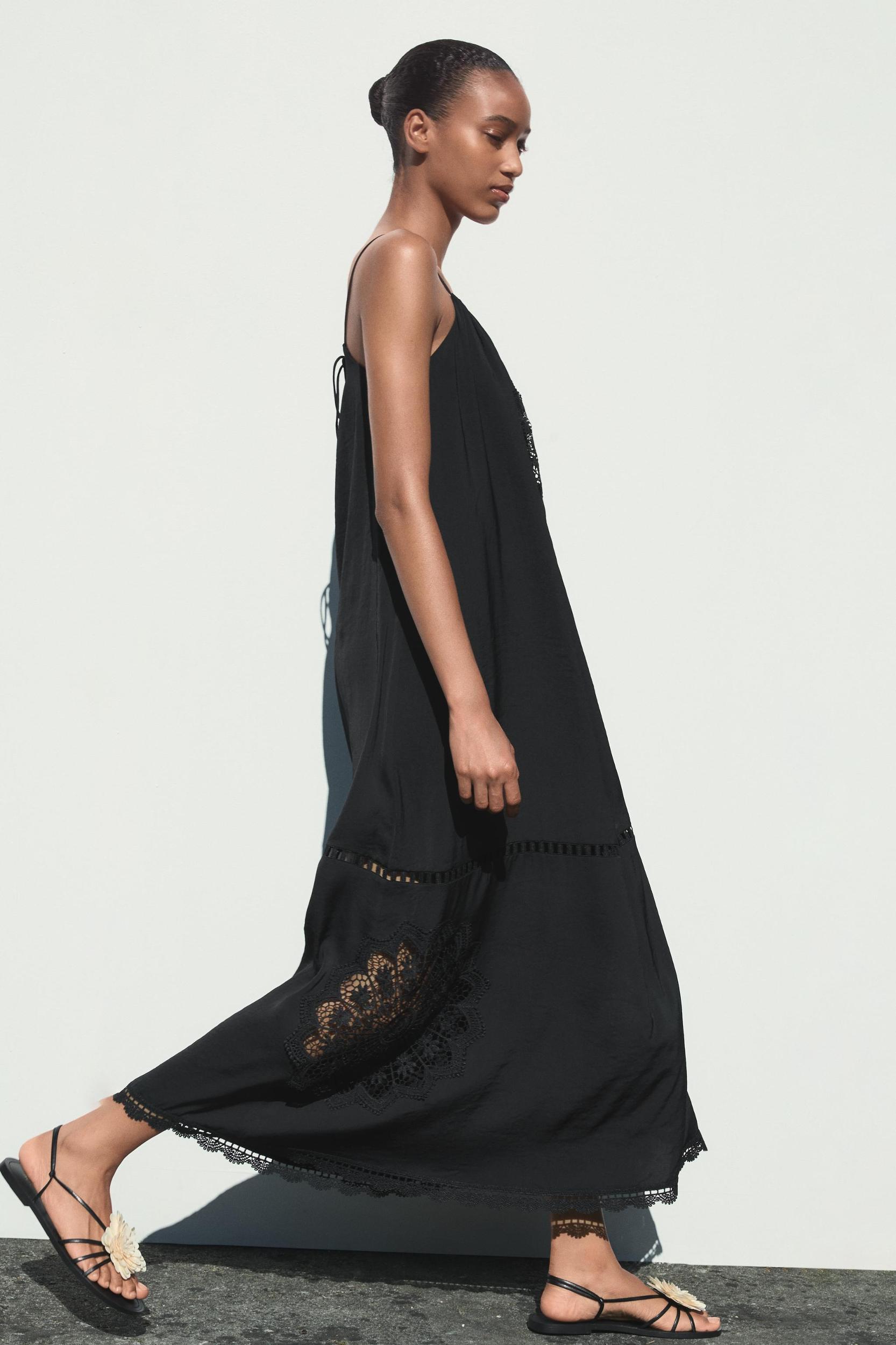 EMBROIDERED VOLUMINOUS MIDI DRESS Product Image