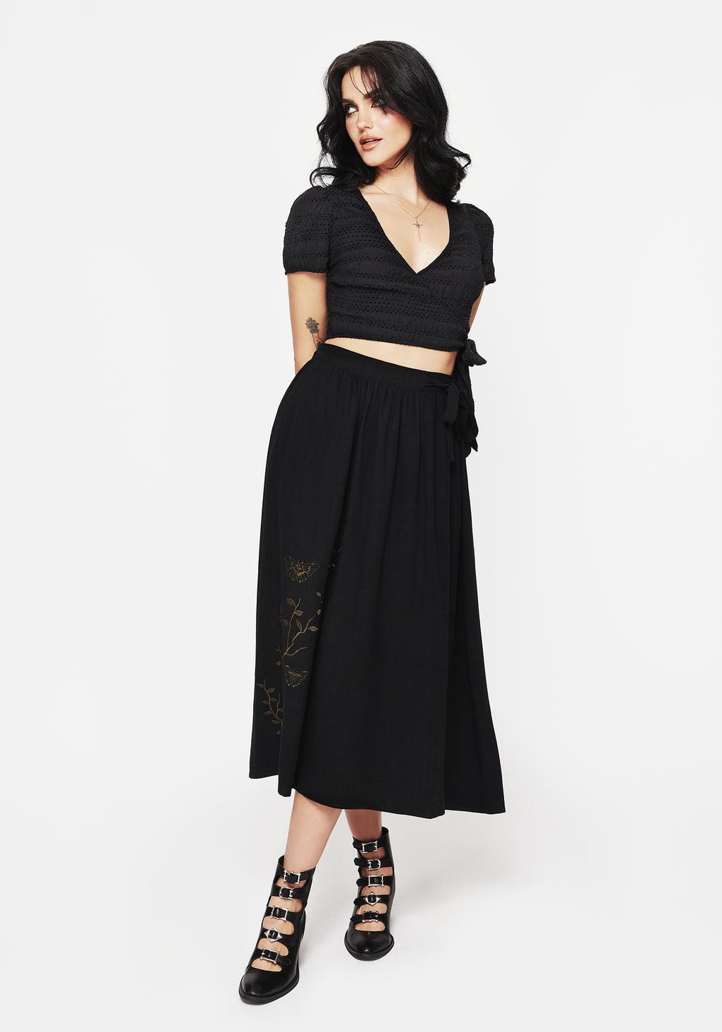 Devin Bubble Sleeve Wrap Blouse Top Product Image