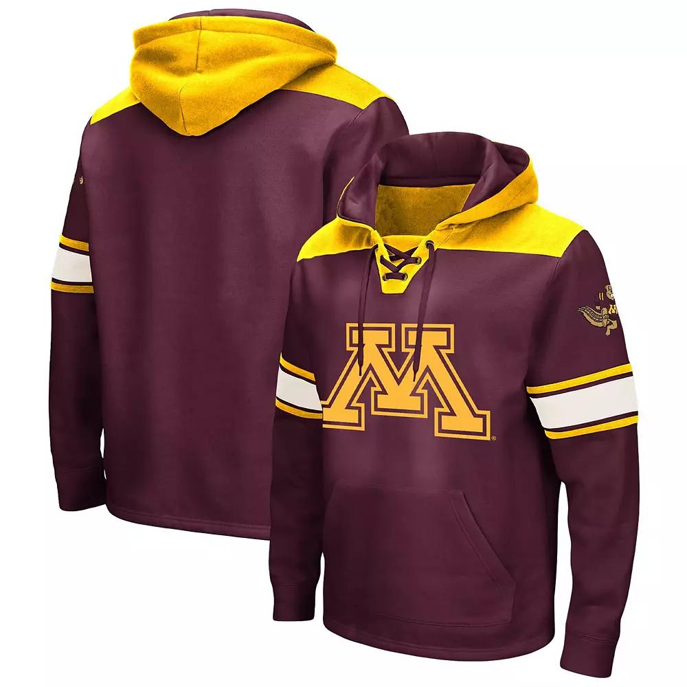 Men's Colosseum Maroon Minnesota Golden Gophers Big & Tall Hockey Lace-Up Pullover Hoodie, Size: 4XB, Red Product Image