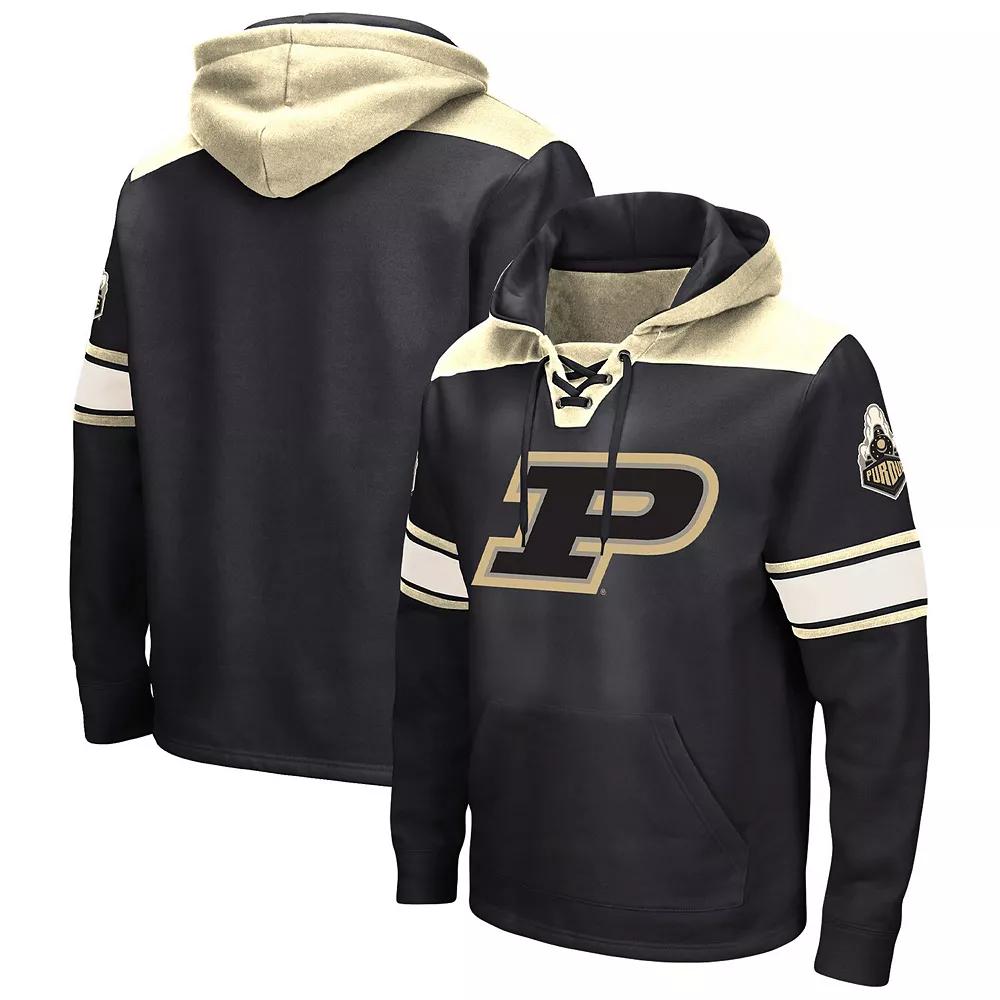 Men's Colosseum Black Purdue Boilermakers Big & Tall Hockey Lace-Up Pullover Hoodie,  Product Image