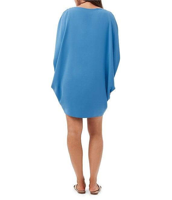 Trina Turk Razu Georgette Boat Neck Split Sleeve Dress Product Image