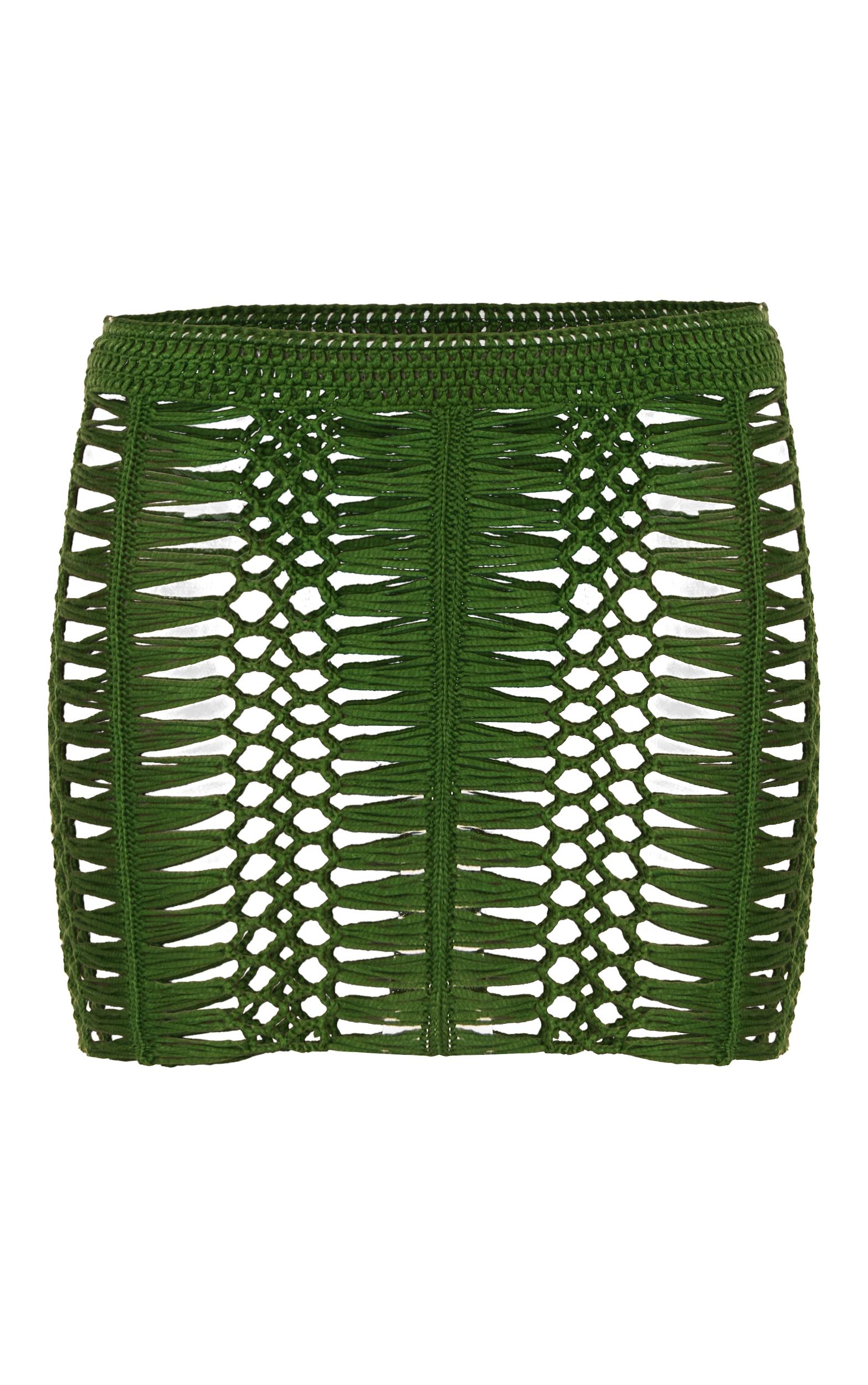 Petite Emerald Green Knit Mini Skirt Product Image