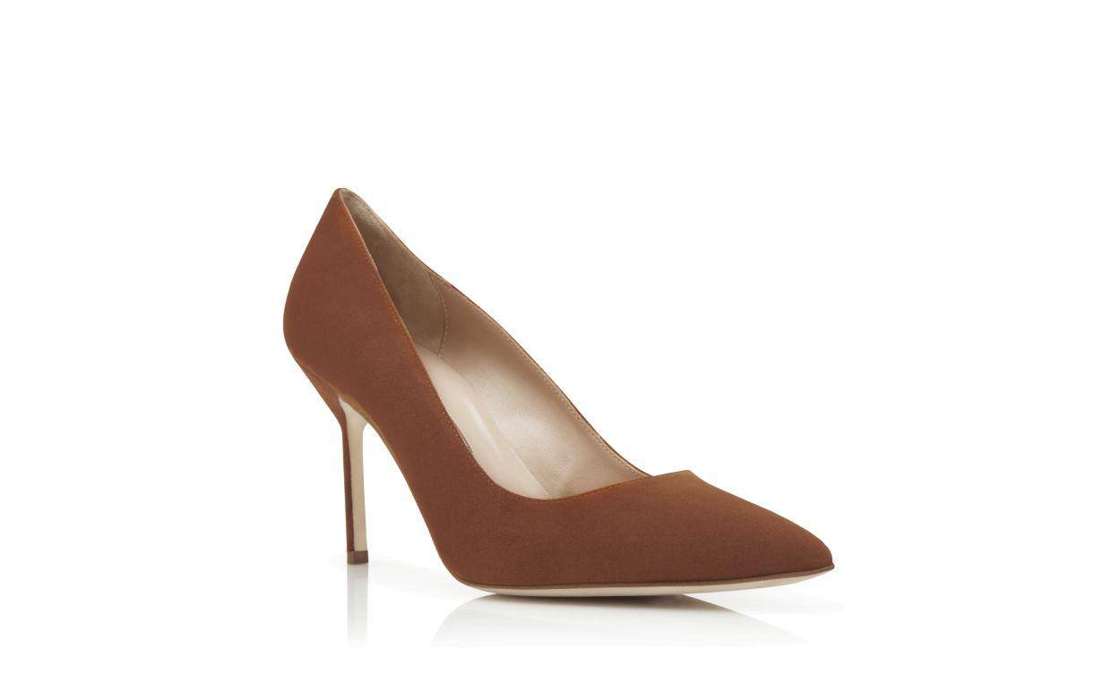 BB 90 Brown Suede Pointed Toe Pumps Product Image