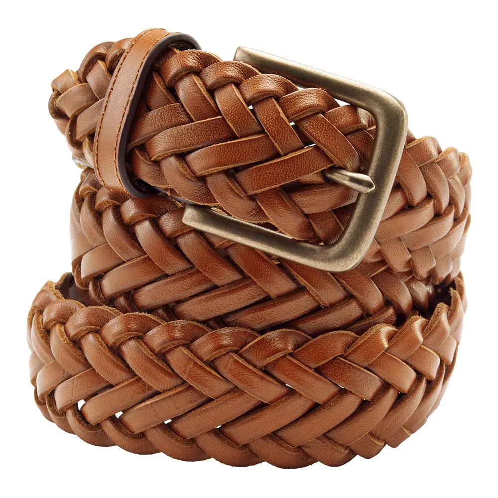 Men's Lands' End Leather Braid Belt,  Product Image