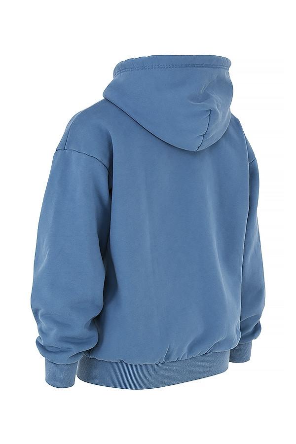 Storm  azure cotton fleece-back zip through hoodie Product Image