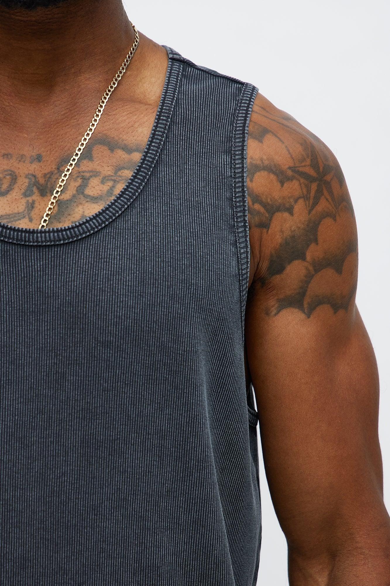 Slim Fit Dark Days Tank top - Black Male Product Image