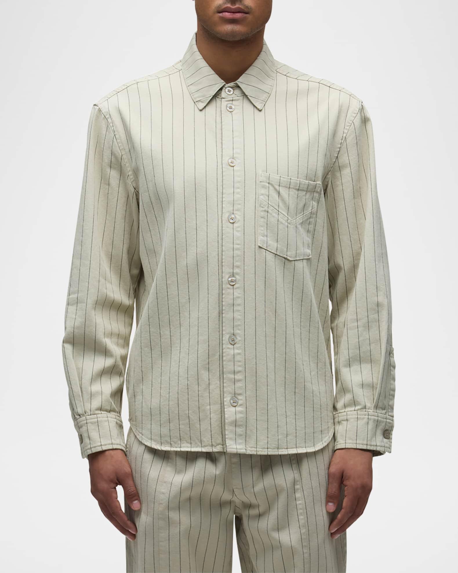 Mens Pinstriped Drawstring Pants Product Image