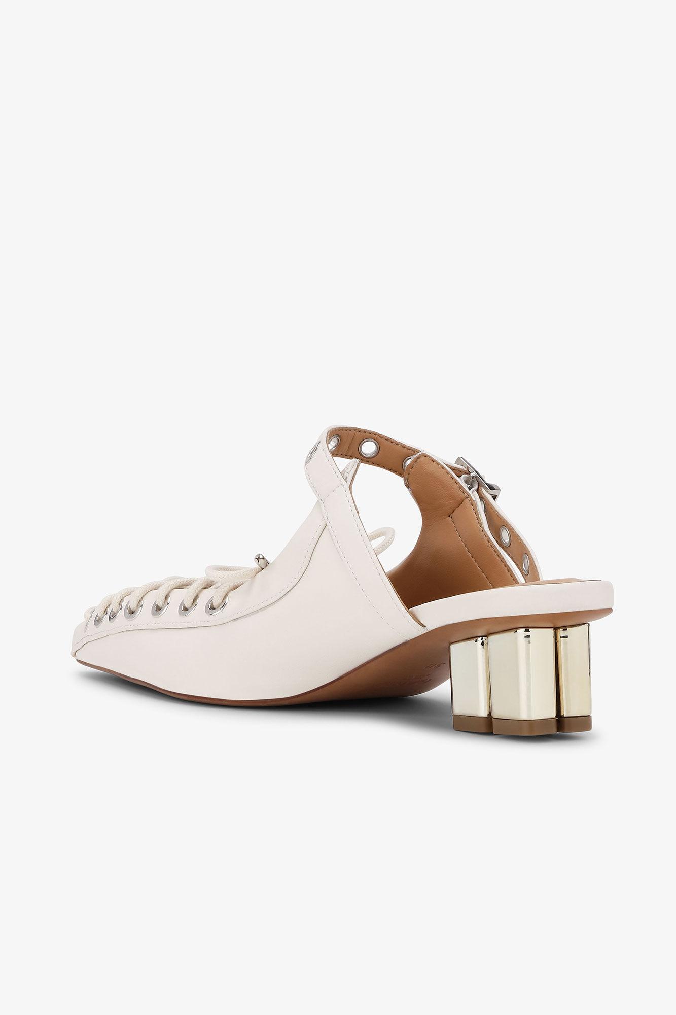 Ivory Lace-Up Mules Product Image