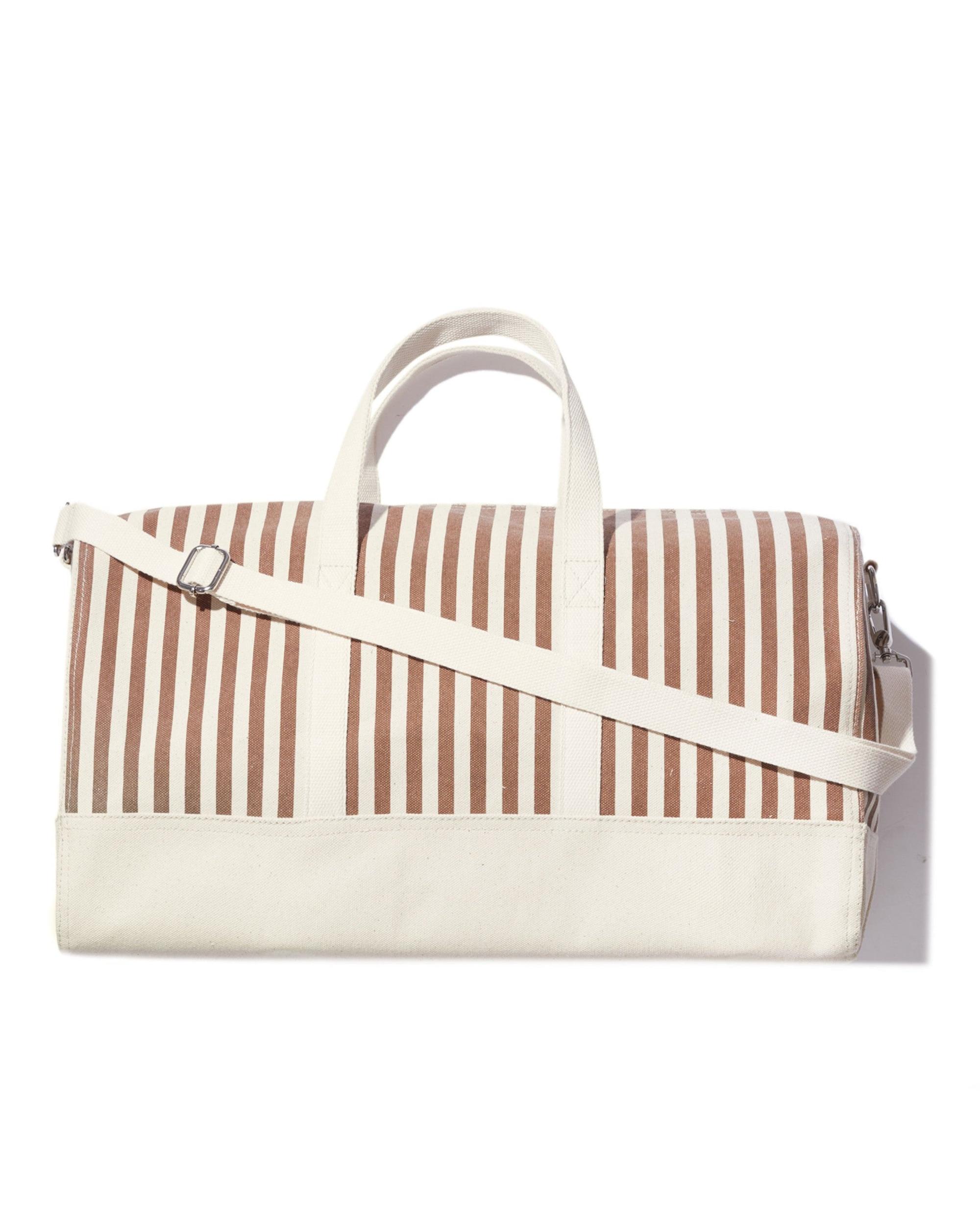 The All Over Striped Duffle Bag - Sand/Canvas Mini Stripe Female Product Image