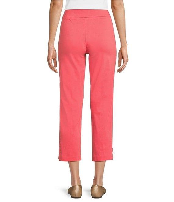 Allison Daley Petite Size Floral 3/4 Sleeve Keyhole Neck Asymmetric Hem Knit Top Product Image