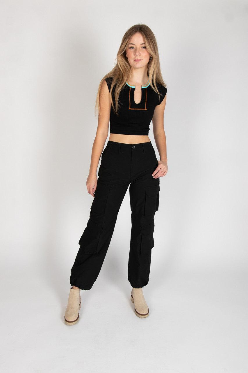 Sporty Notch Neck Seamless Tee Product Image