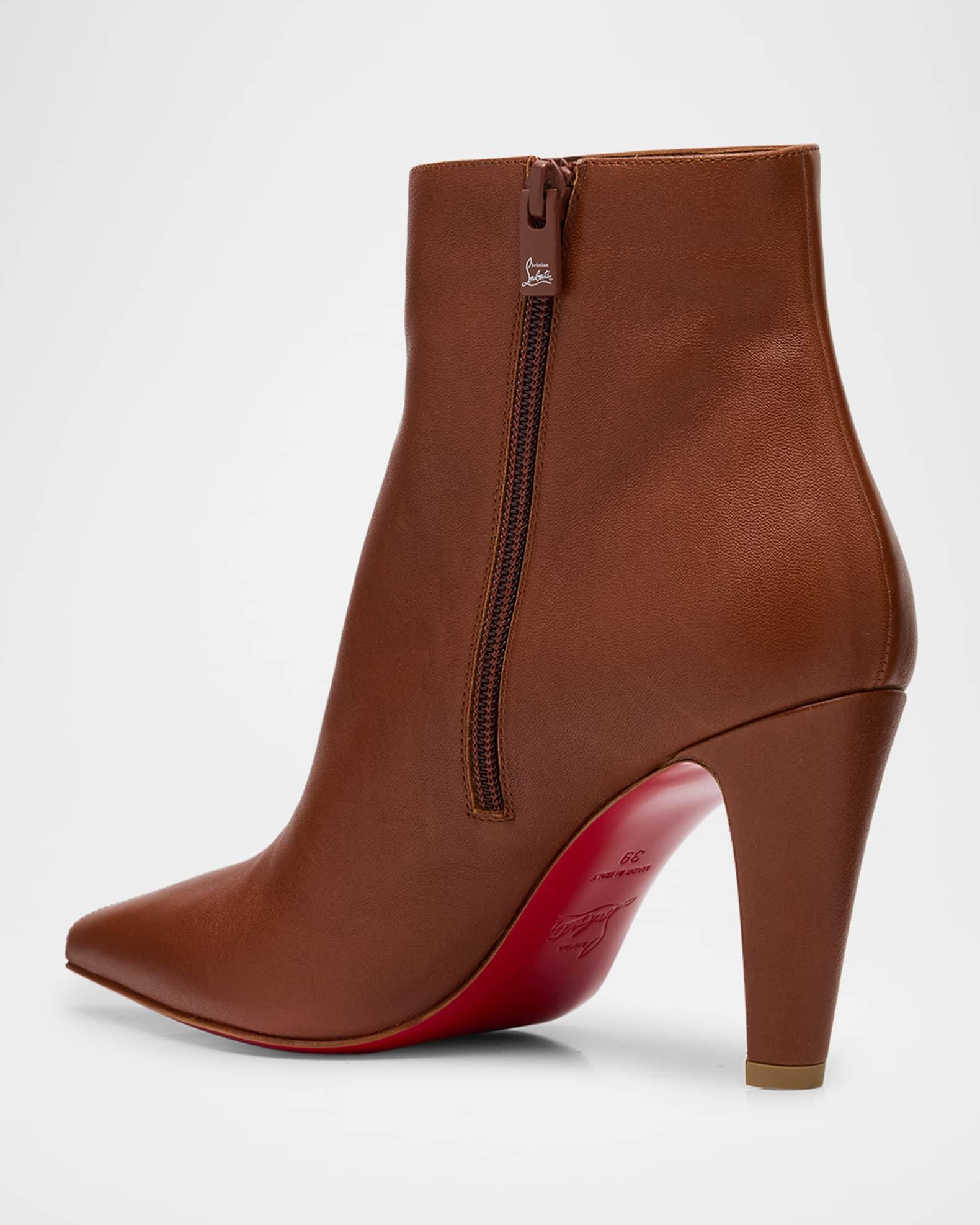 Vibella Leather Red Sole Ankle Booties  Product Image