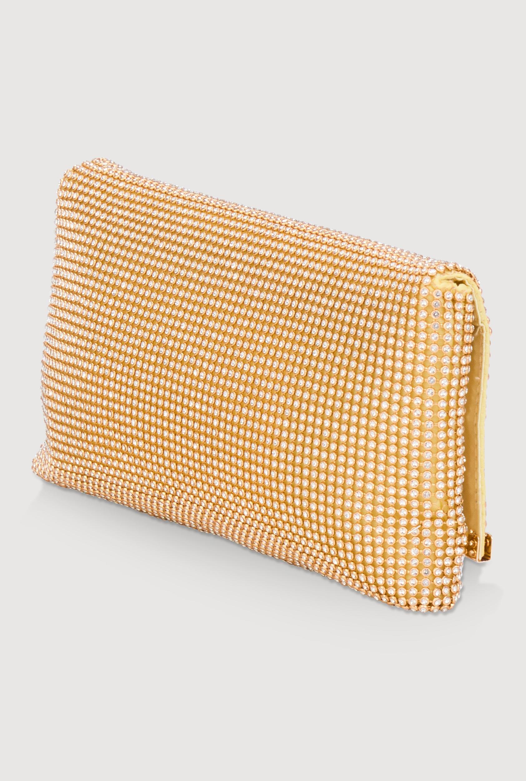 Rhinestone Studded Satin Fold Over Clutch Unisex Product Image