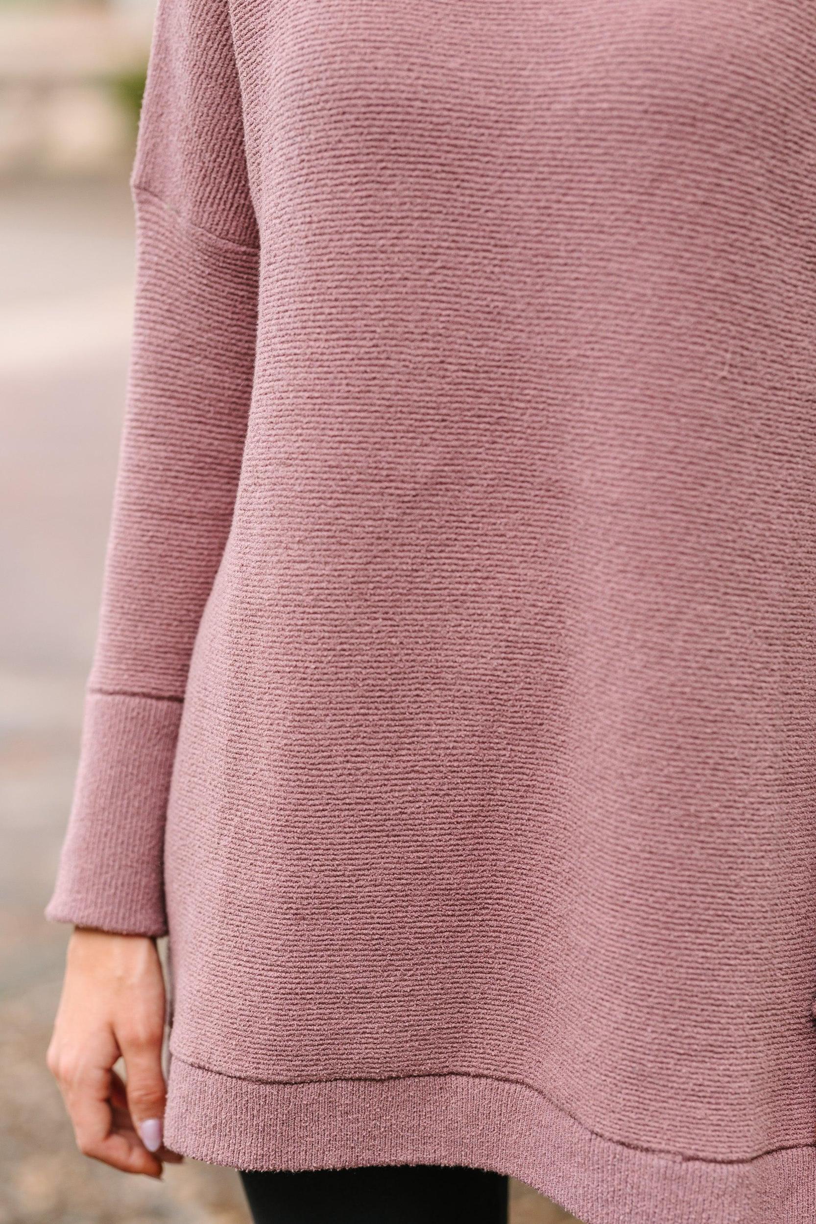 The Slouchy Chestnut Brown Mock Neck Tunic Female Product Image