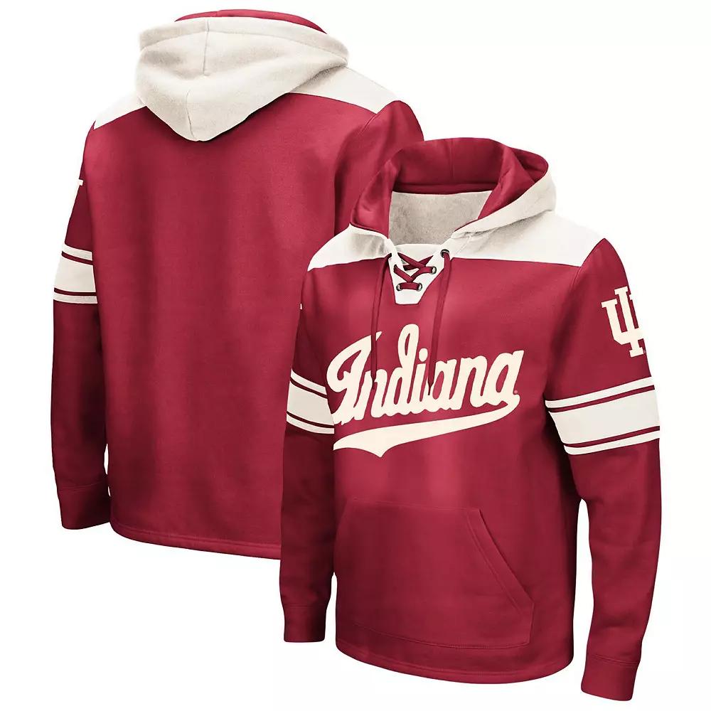 Men's Colosseum Crimson Indiana Hoosiers Big & Tall Hockey Lace-Up Pullover Hoodie,  Product Image