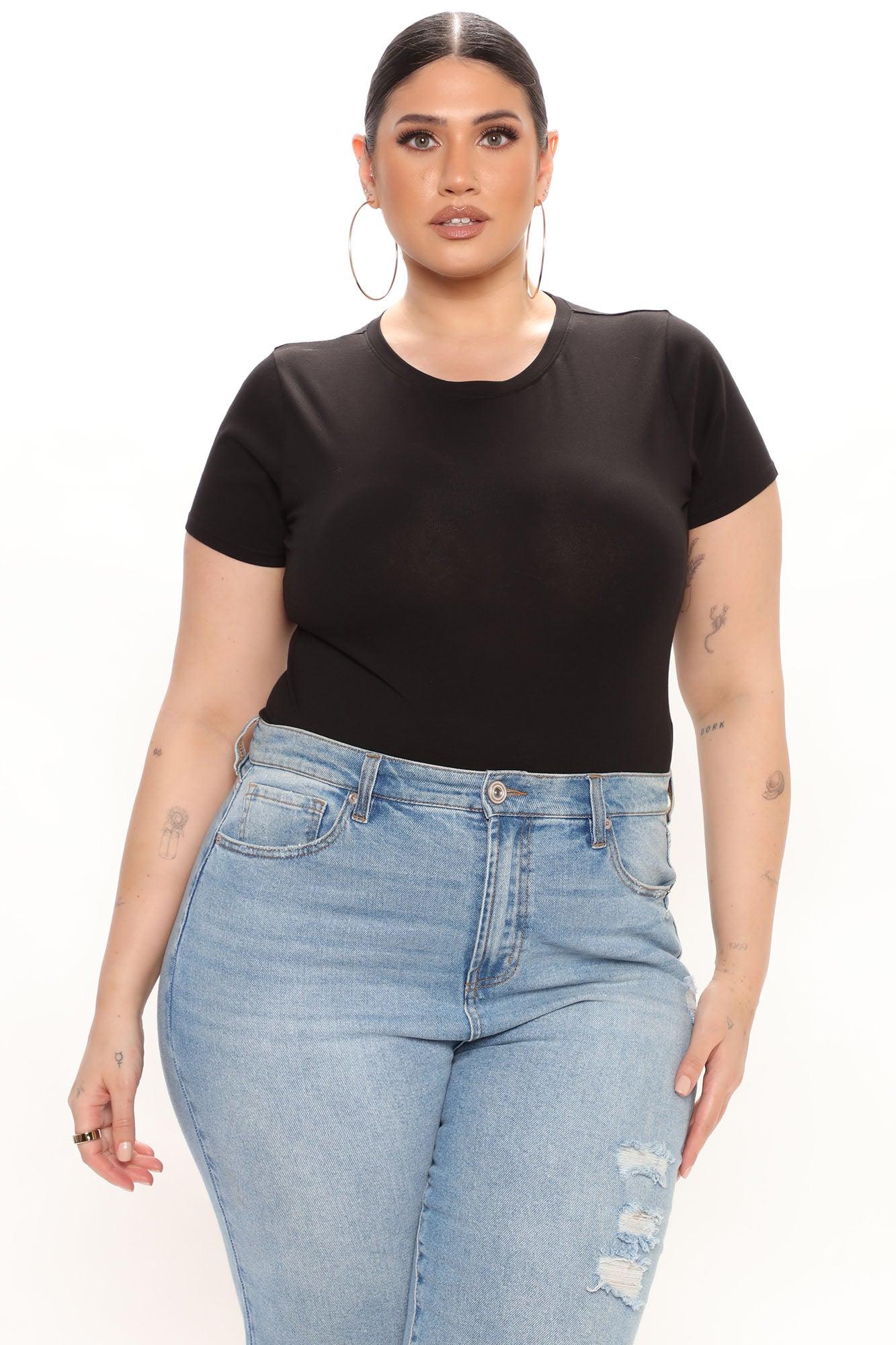 Leanne Crew Neck Bodysuit - Black Product Image