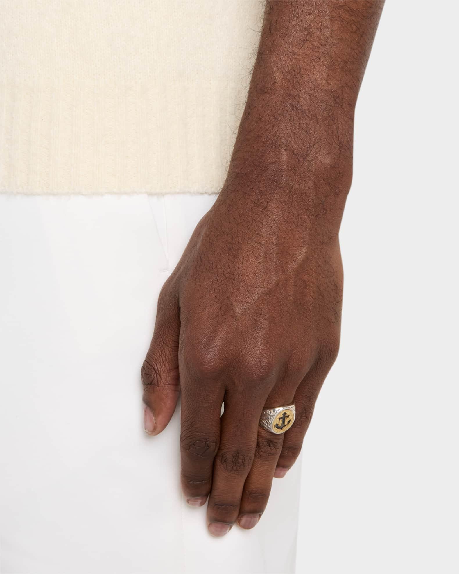 Mens Hydra Sterling Silver and 18K Gold Ring Product Image