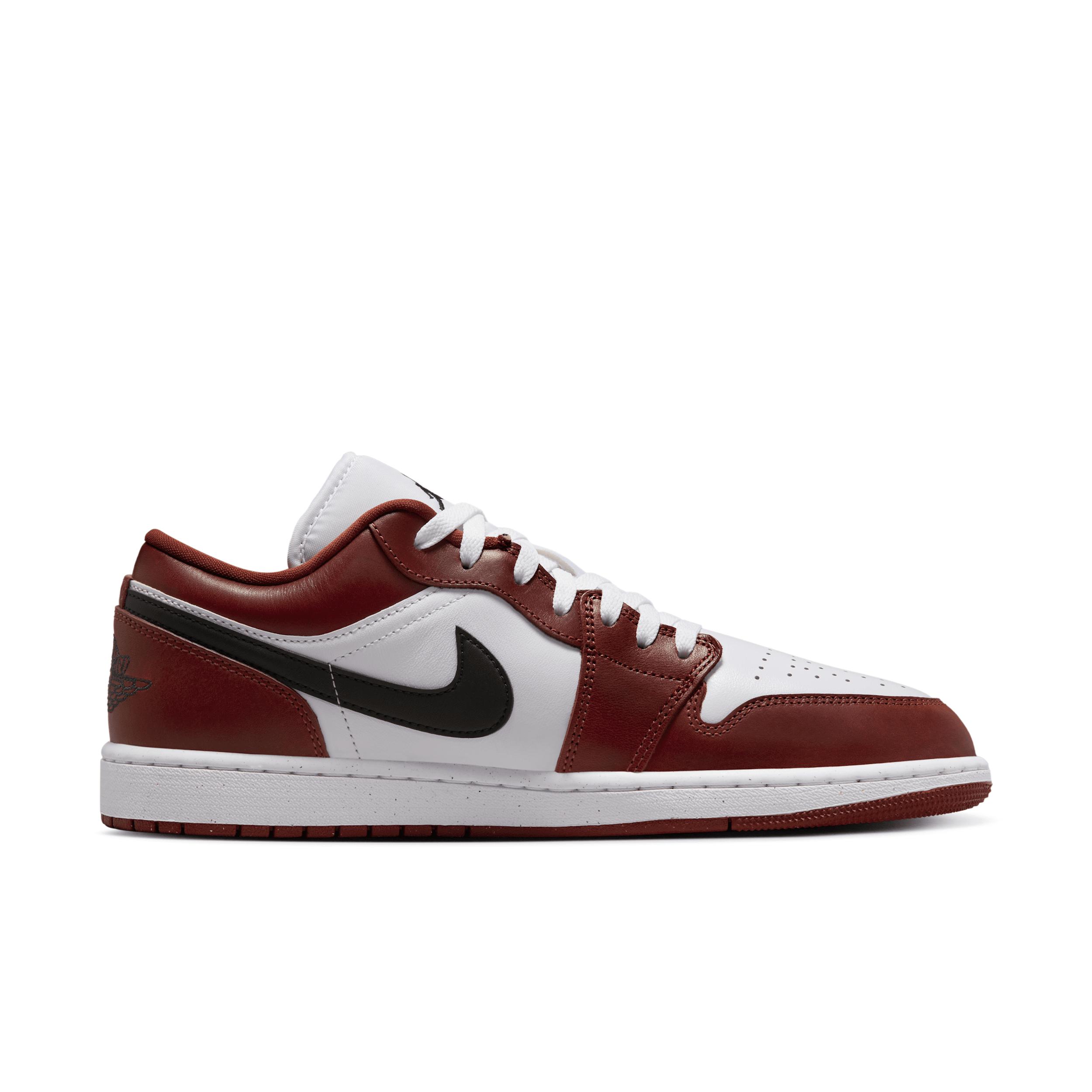 Jordan Mens Jordan Air Jordan 1 Low SE - Mens Shoes Fire Red/White/Matte Silver Product Image