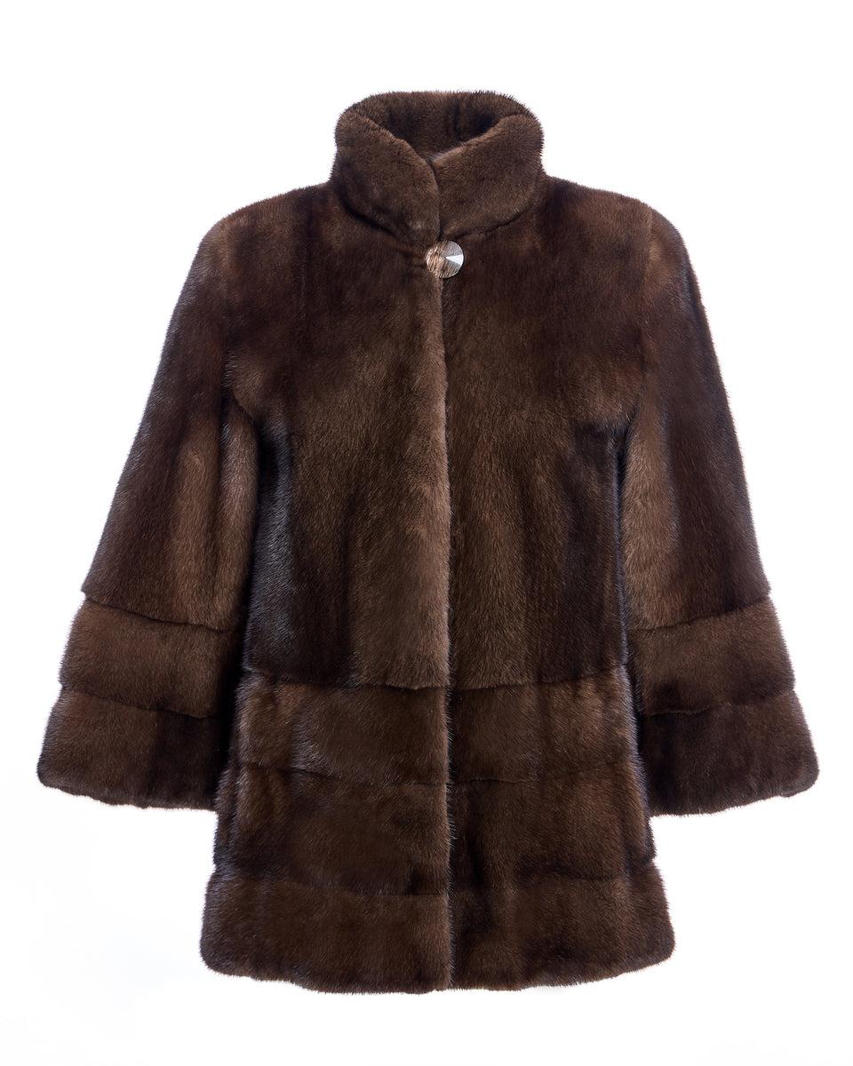 Mink Jacket with Horizontal Hem Product Image