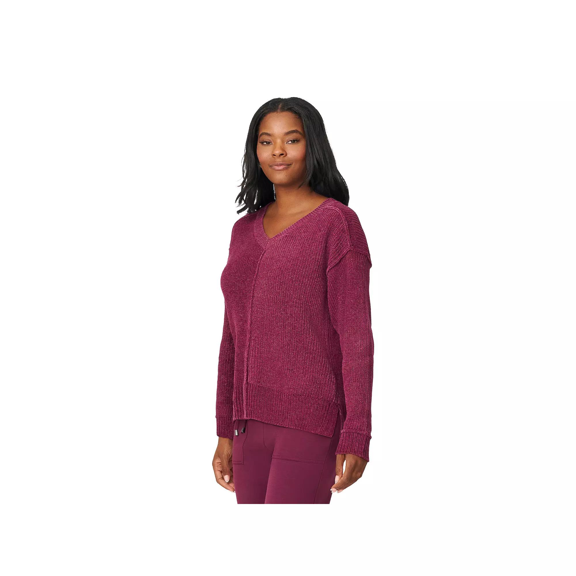 Women's Grey & Gray Cozy Luxe V-Neck Sweater,  Product Image