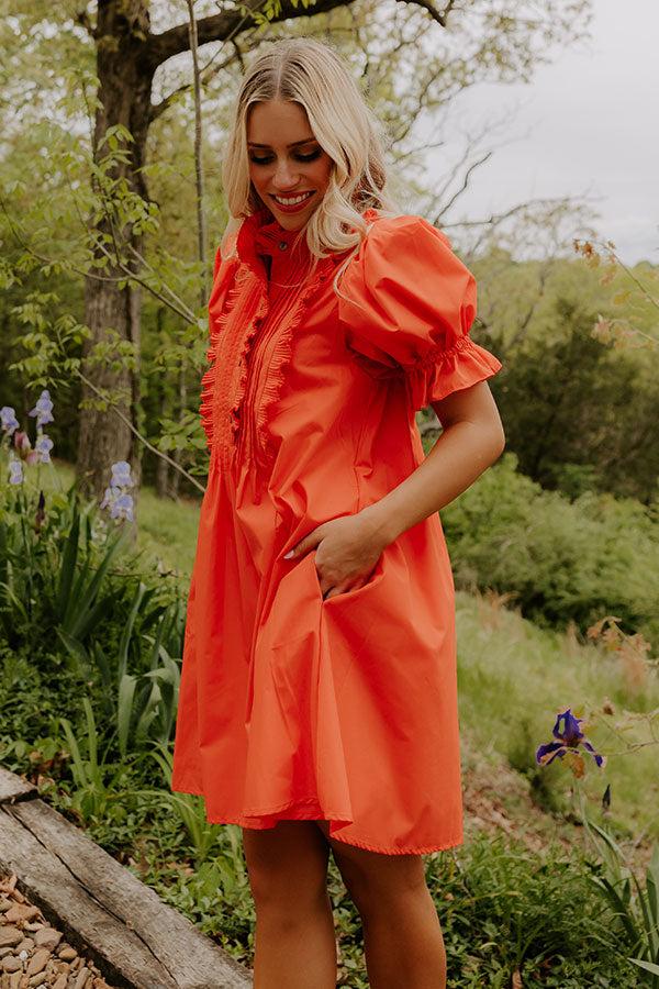 Sweet Energy Pleated Mini Dress in Tangerine Product Image