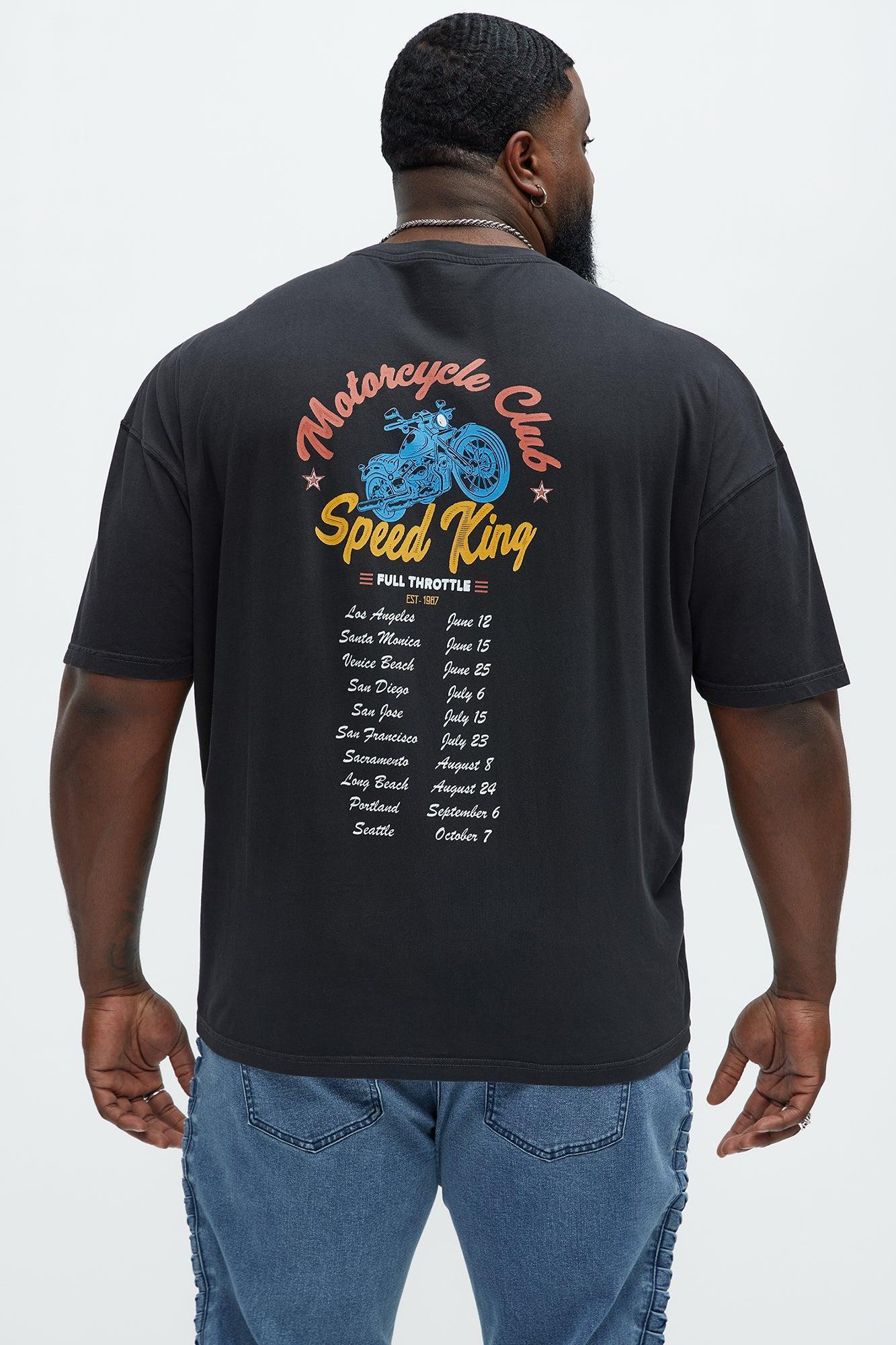 Motorcycle Club Speed King Oversized Short Sleeve Tee - Black Product Image