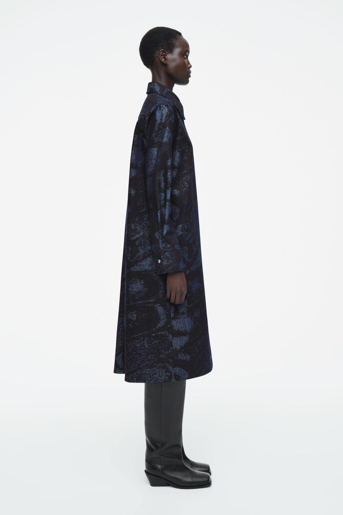 JACQUARD DENIM SHIRT DRESS Product Image