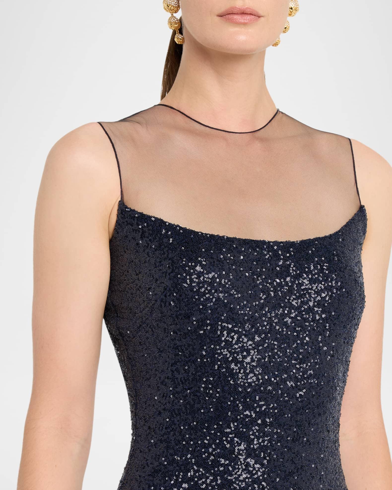 Sequined Illusion Column Gown Product Image