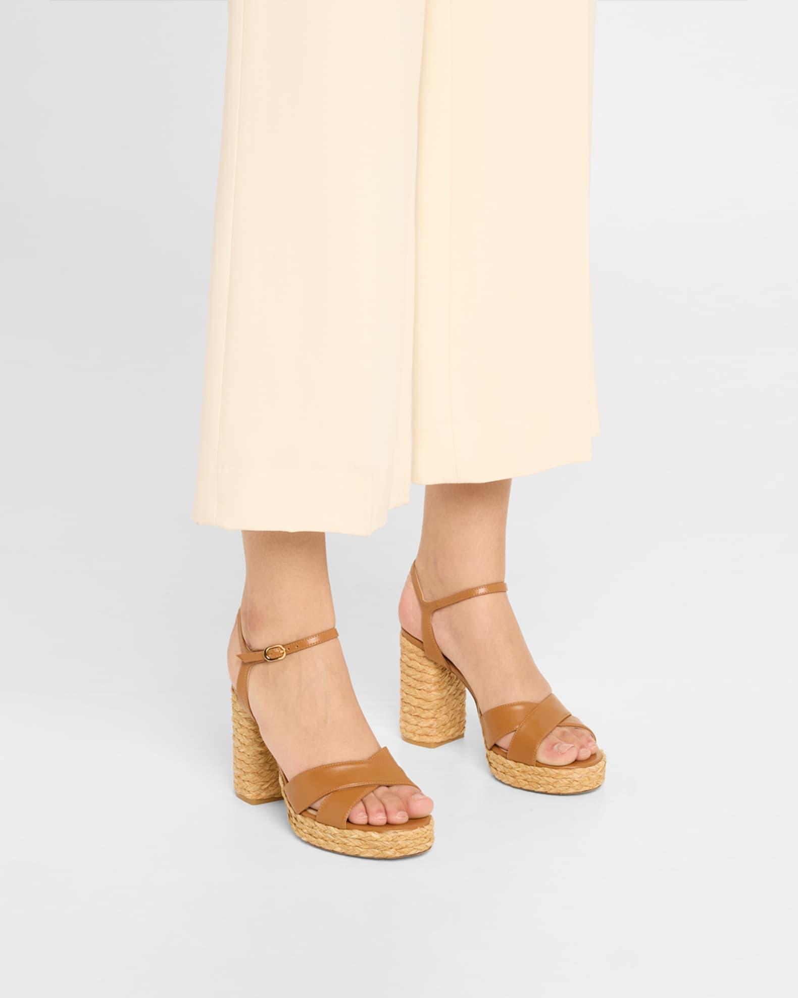 Metallic Woven Wedge Platform Sandals Product Image