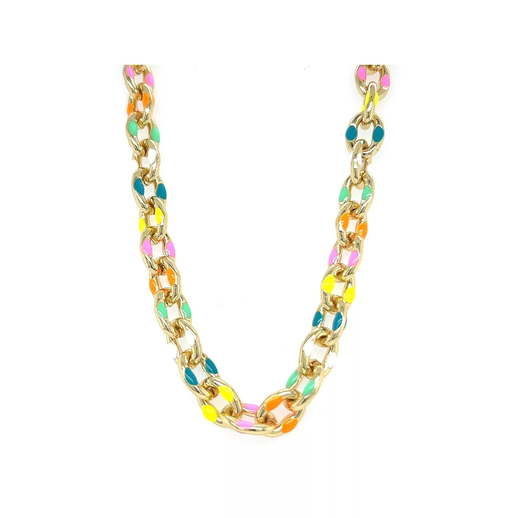 Juvell 18k Gold Plated Multi-Color Accent Necklace, Women's, Two Tone Product Image