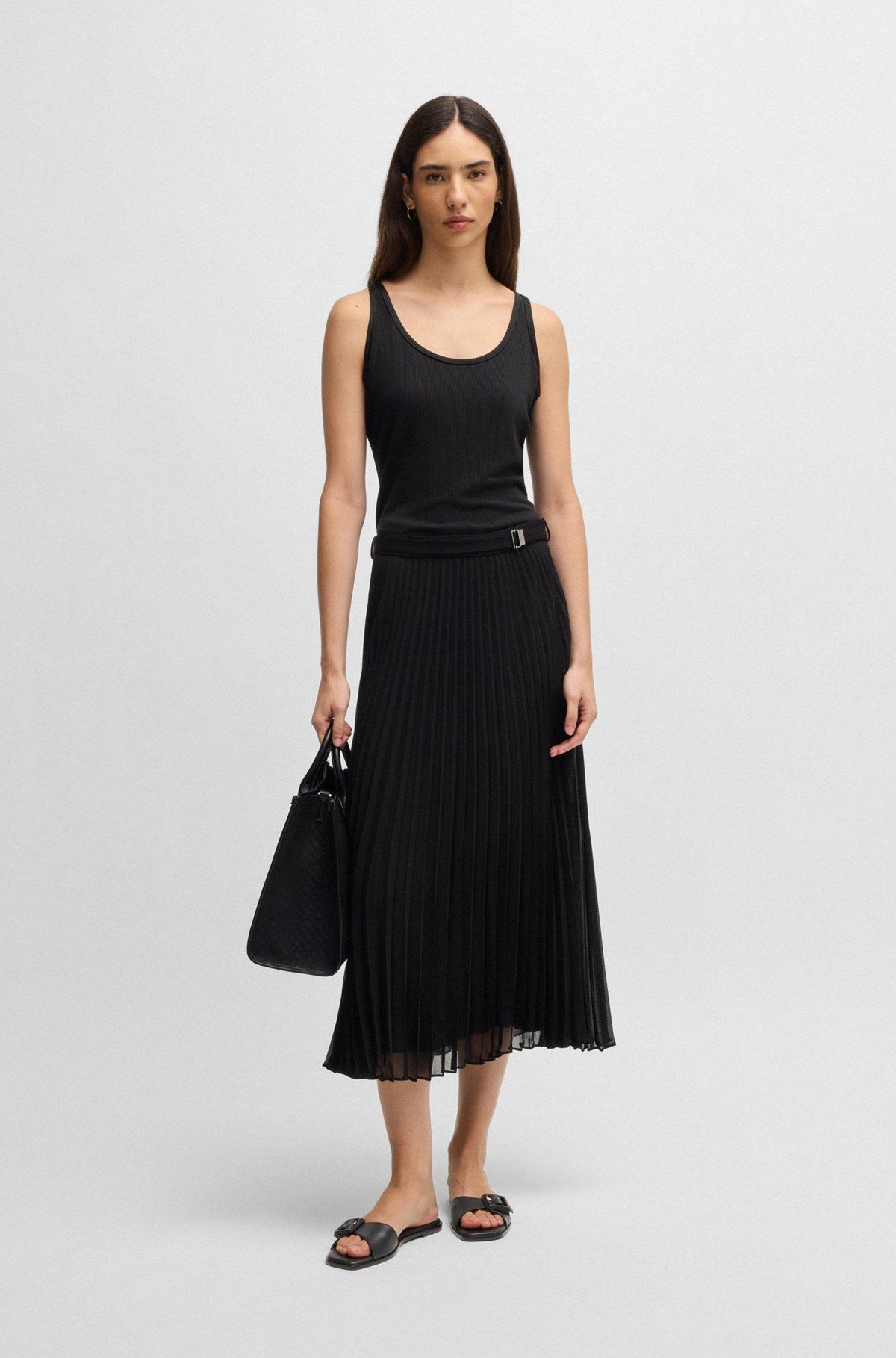 Leather slides with logo-detail buckle Product Image