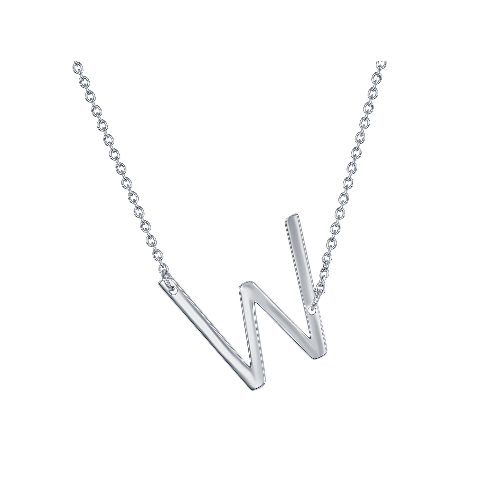 Sterling Silver Sideways Initial Necklace, Womens Sterling B Product Image