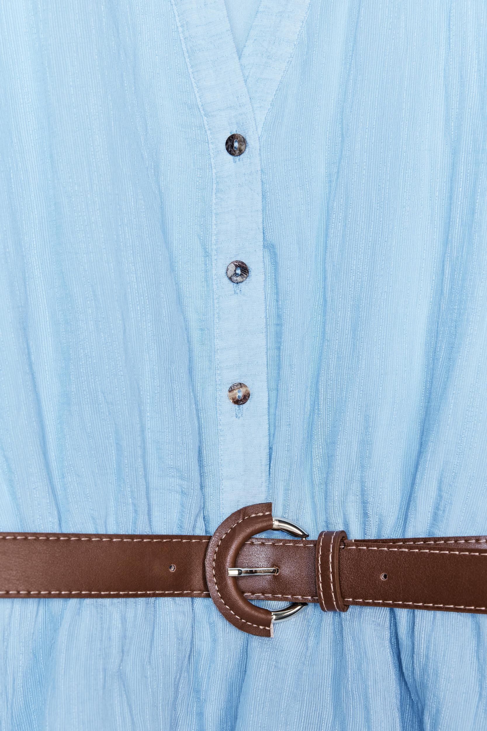 BELTED RUFFLED DRESS Product Image