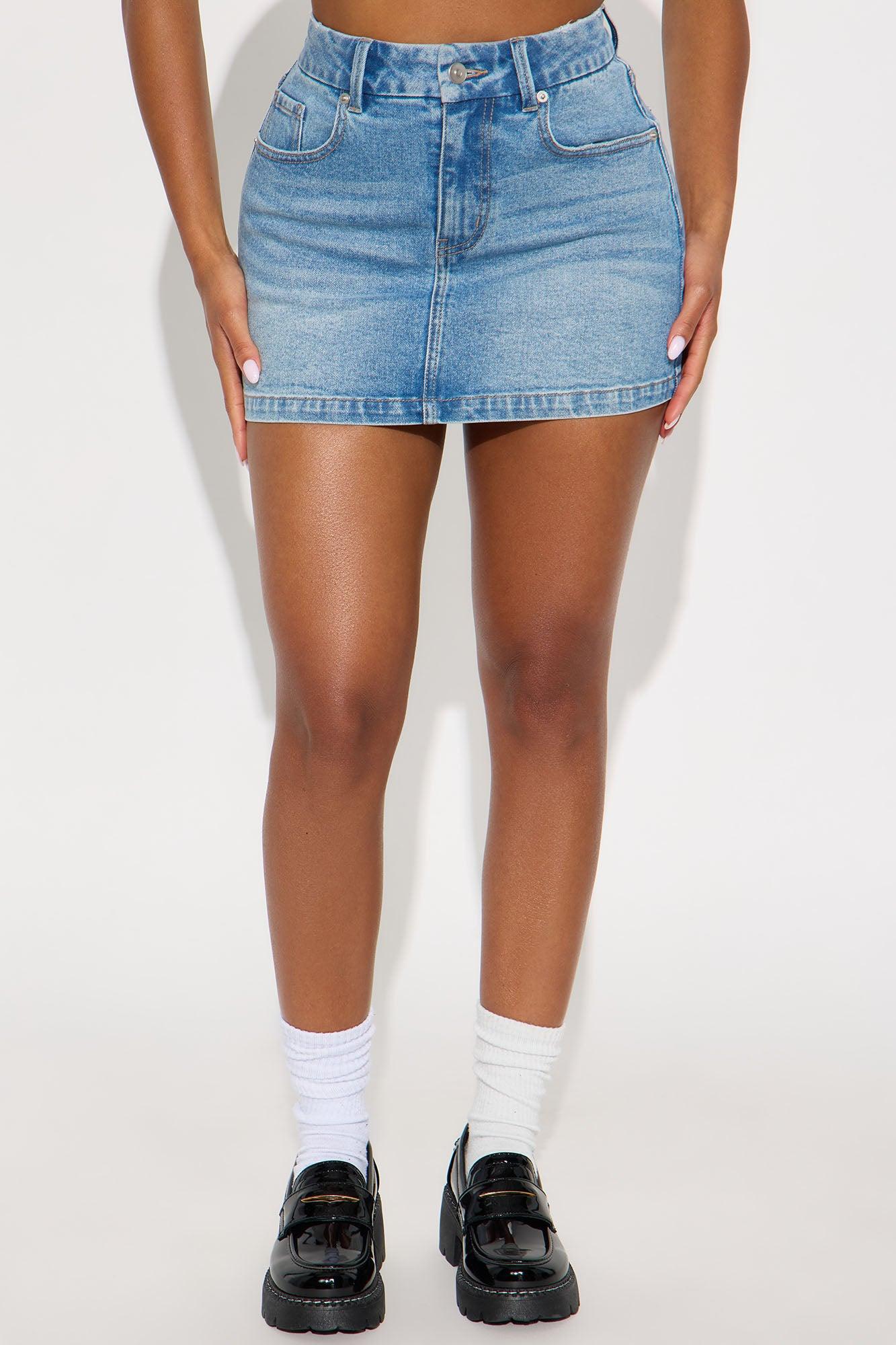 Harper Denim Mini Skirt - Medium Wash Female Product Image