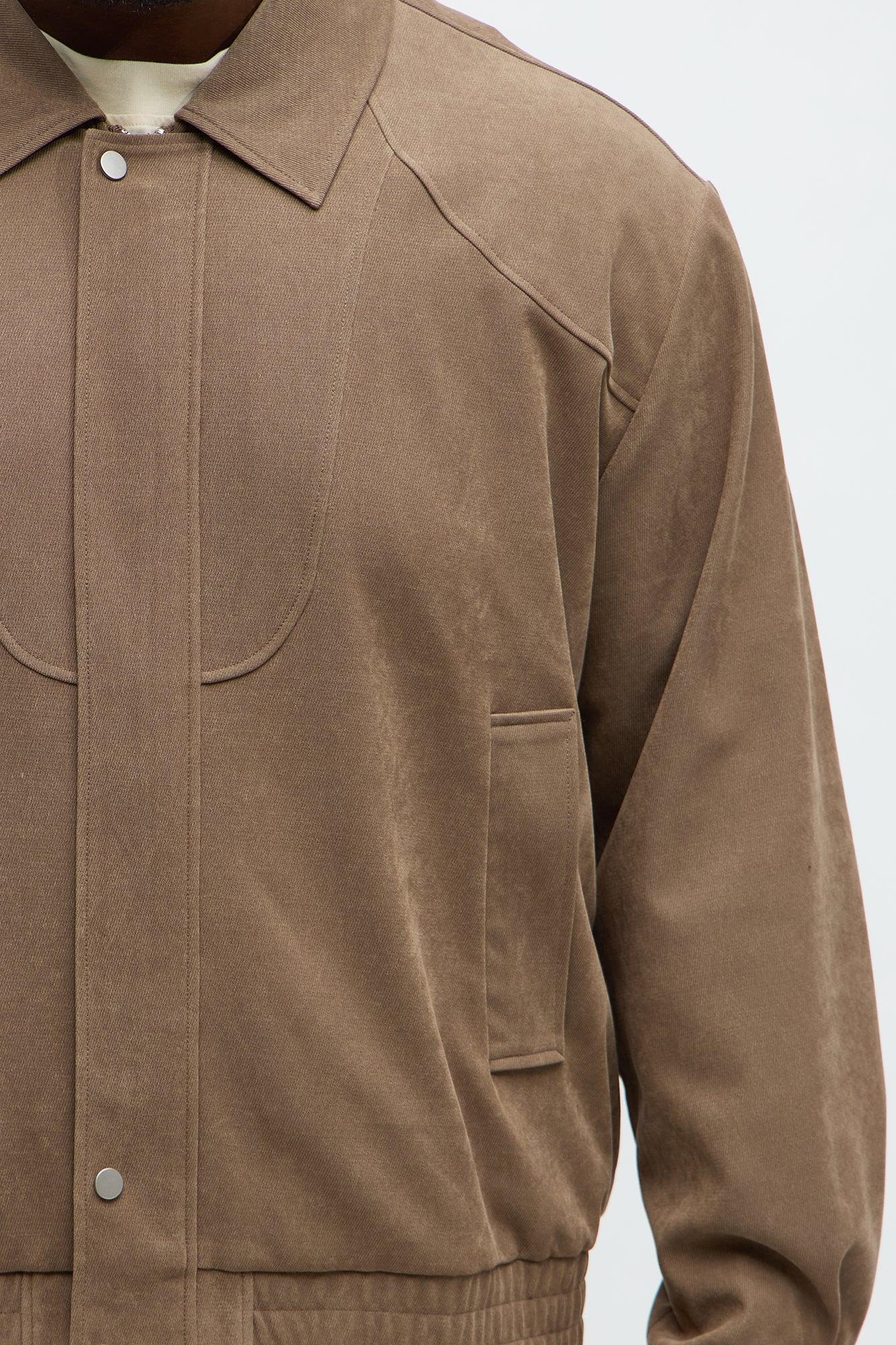Side Street Paneled Bomber Jacket - Brown Male Product Image