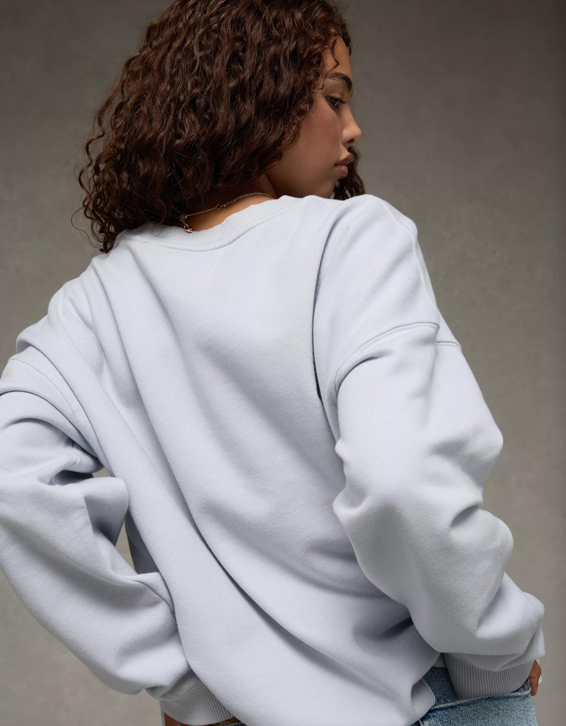 AE Everyday Luxe Cropped Cut-Off Sweatshirt Product Image