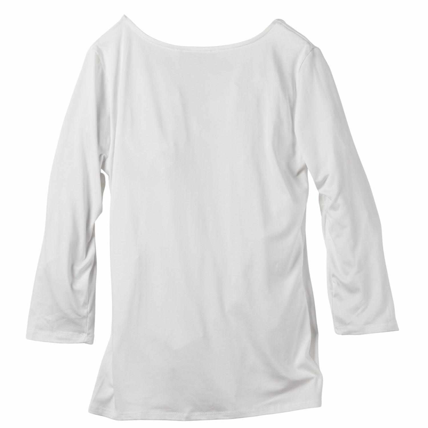 Inner Beauty Solid 3/4 Sleeve Surplice Front V-Neck Top Product Image