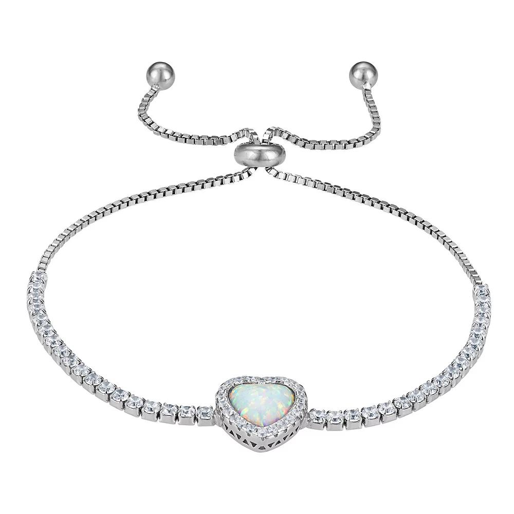 Designs by Gioelli Sterling Silver Lab-Created Opal Adjustable Bracelet, Women's, Size: 4-10" ADJ Product Image