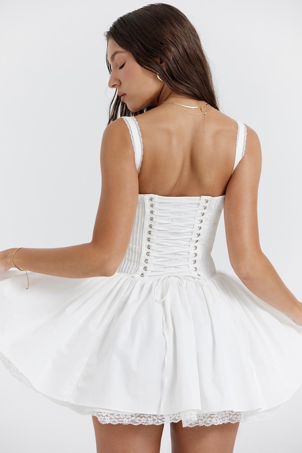 Pietra  white corset mini dress Product Image