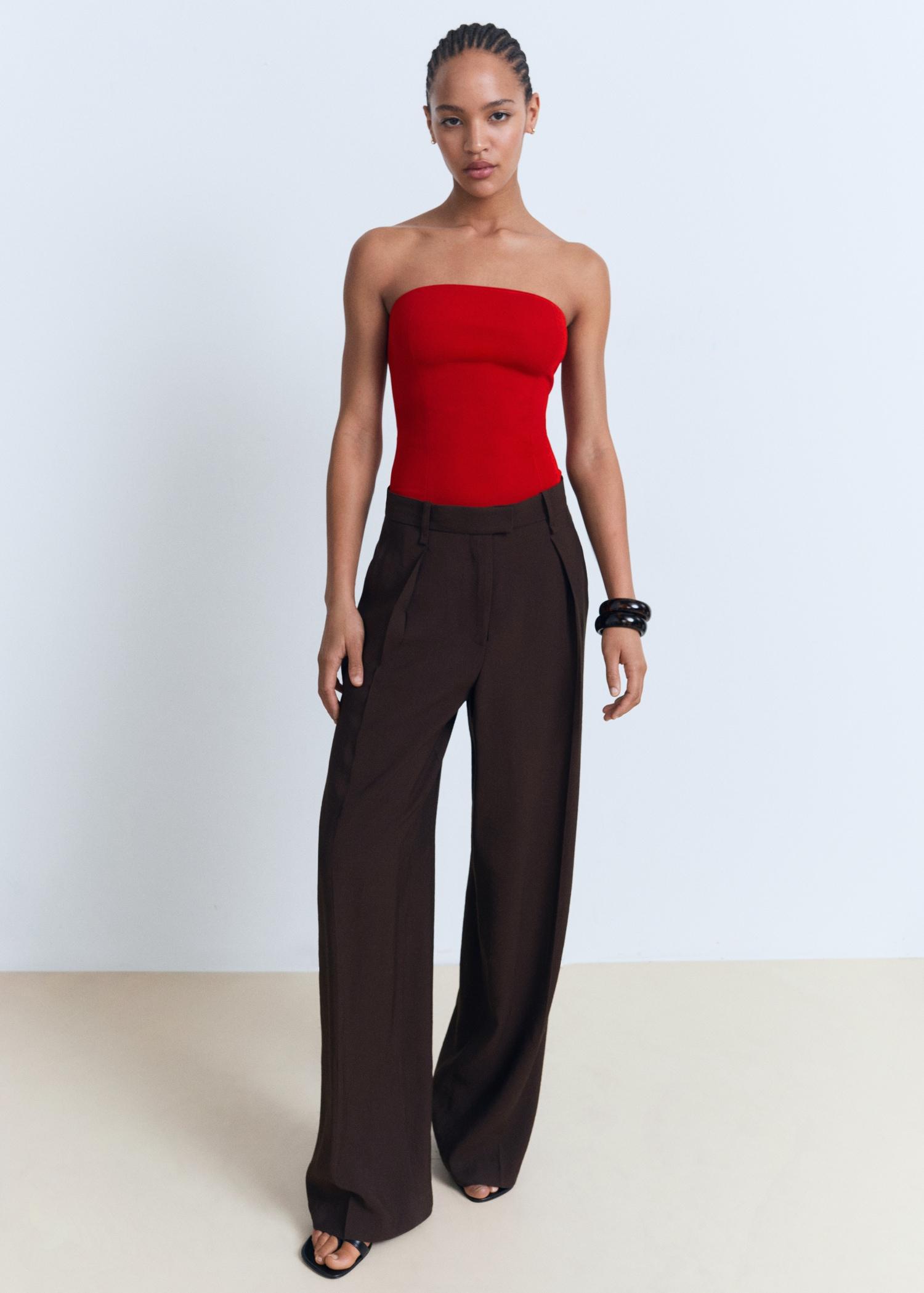 Strapless fitted top - Women | MANGO USA Product Image