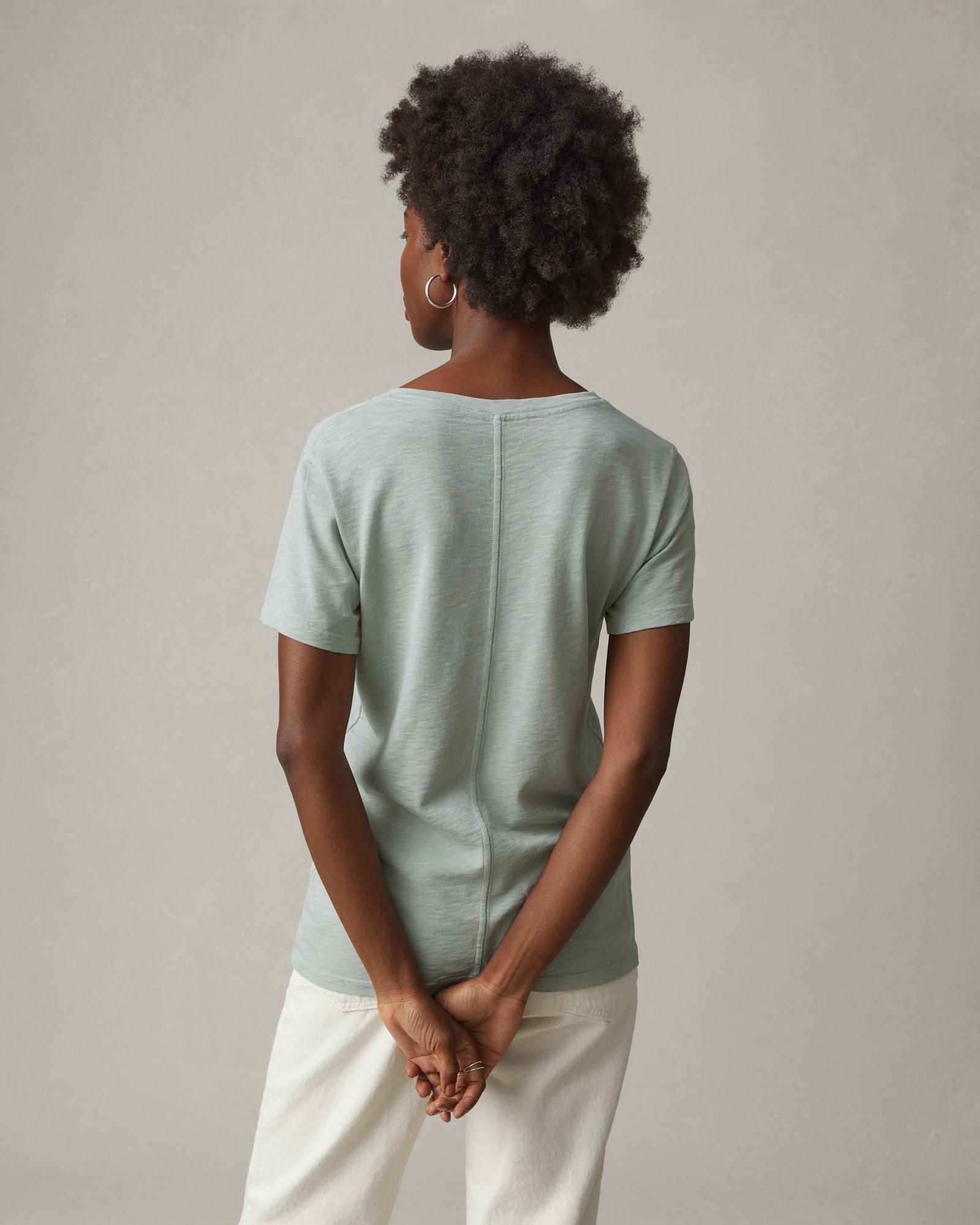 Women's Premium Slub V-Neck Tee - Aqua Grey Female Product Image