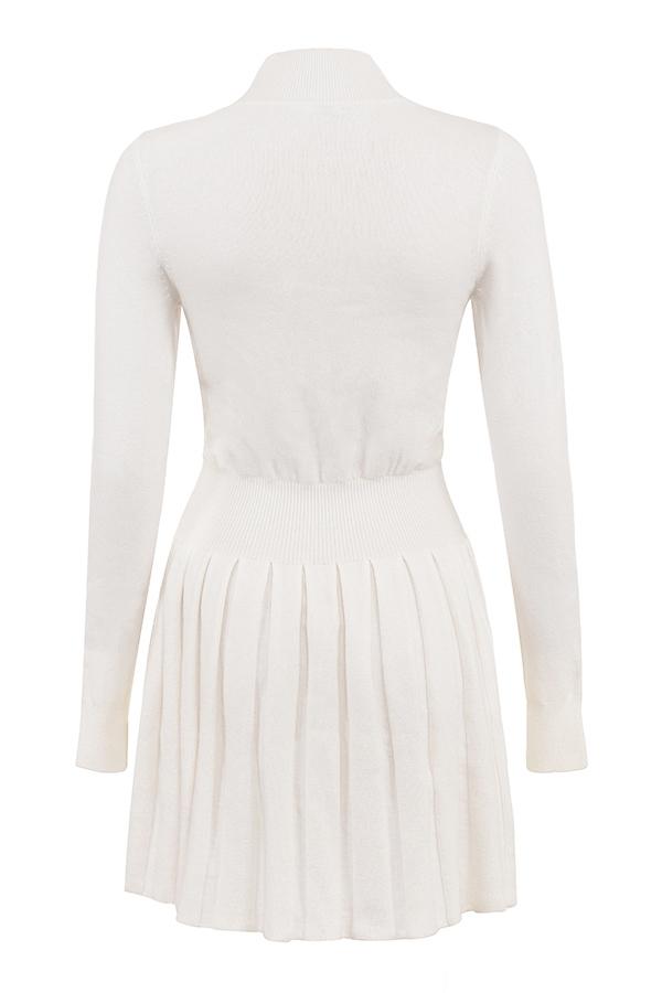 Willow  white cashmere blend pleated skated mini dress Product Image