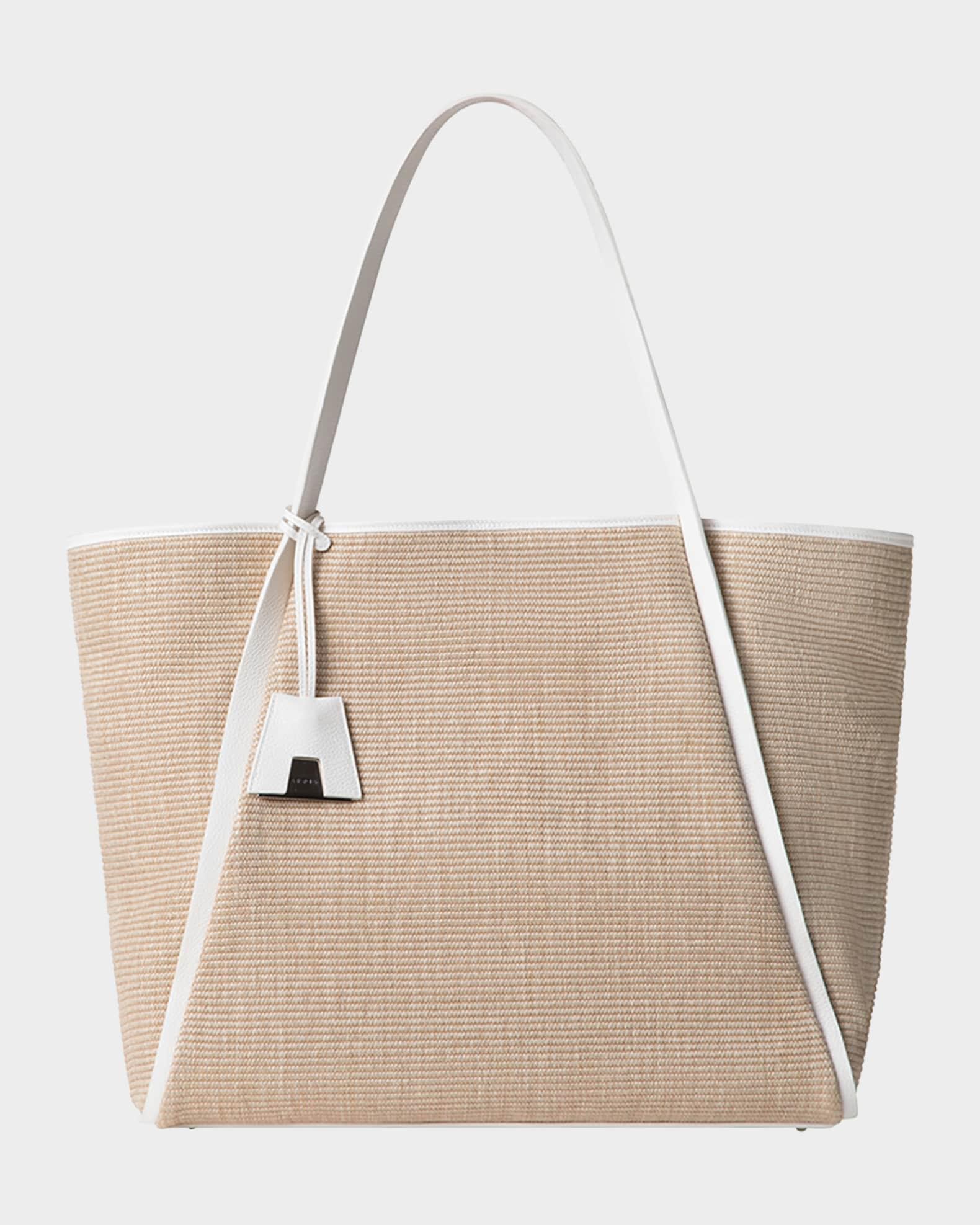 Alex Raffia & Leather Tote Bag Product Image