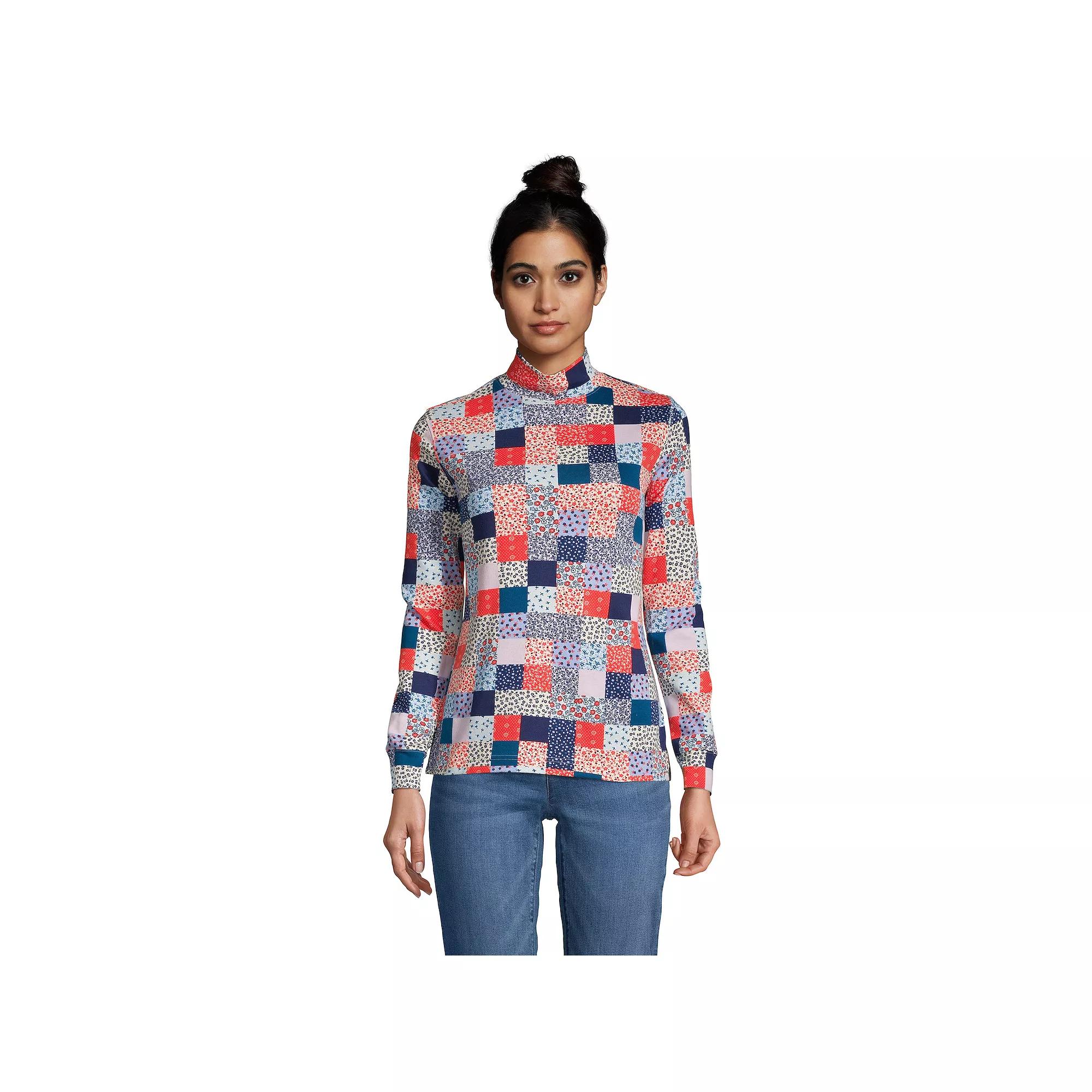 Women's Lands' End Relaxed Mockneck Top,  Product Image