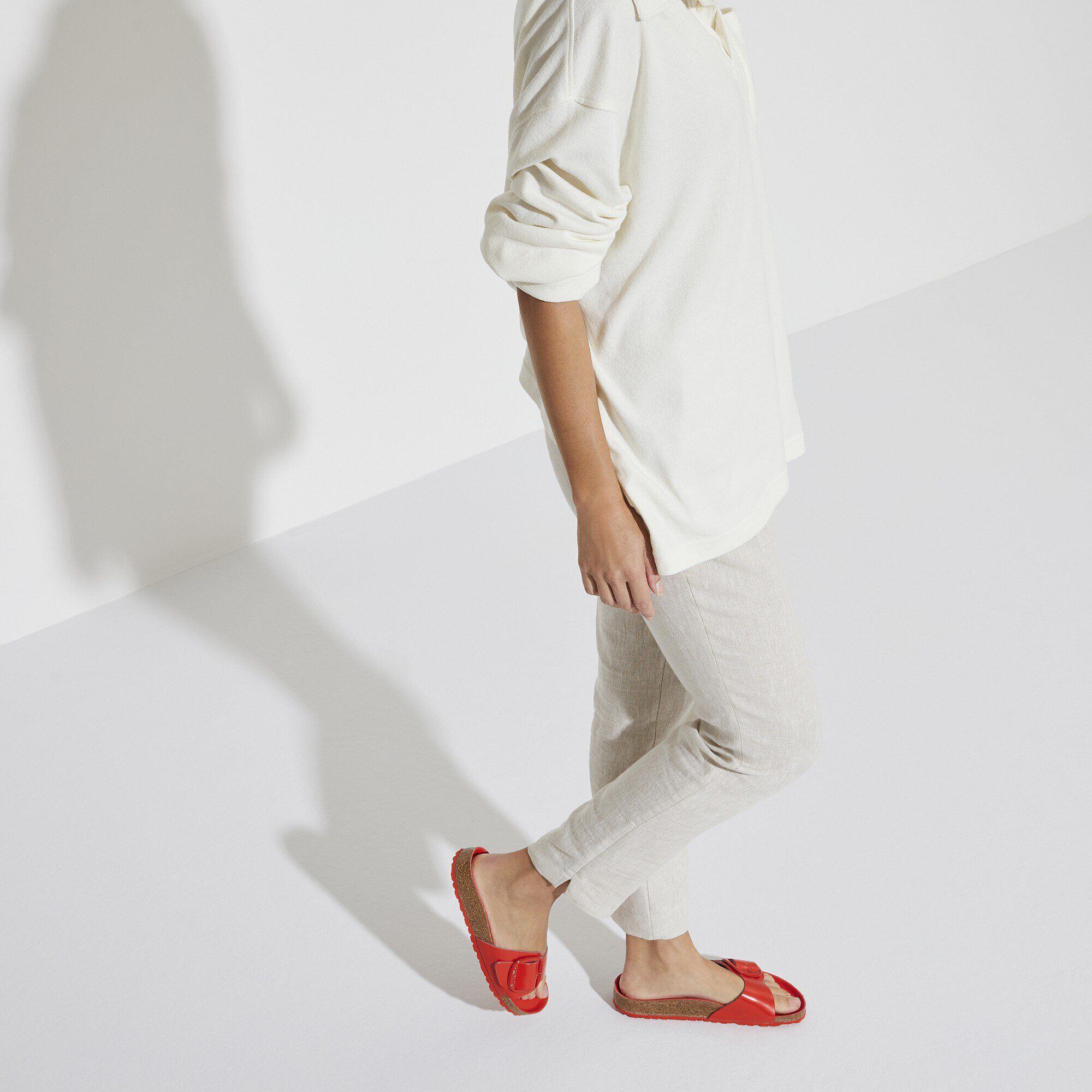 Madrid Big Buckle Natural Leather Patent High Shine Tomato Product Image