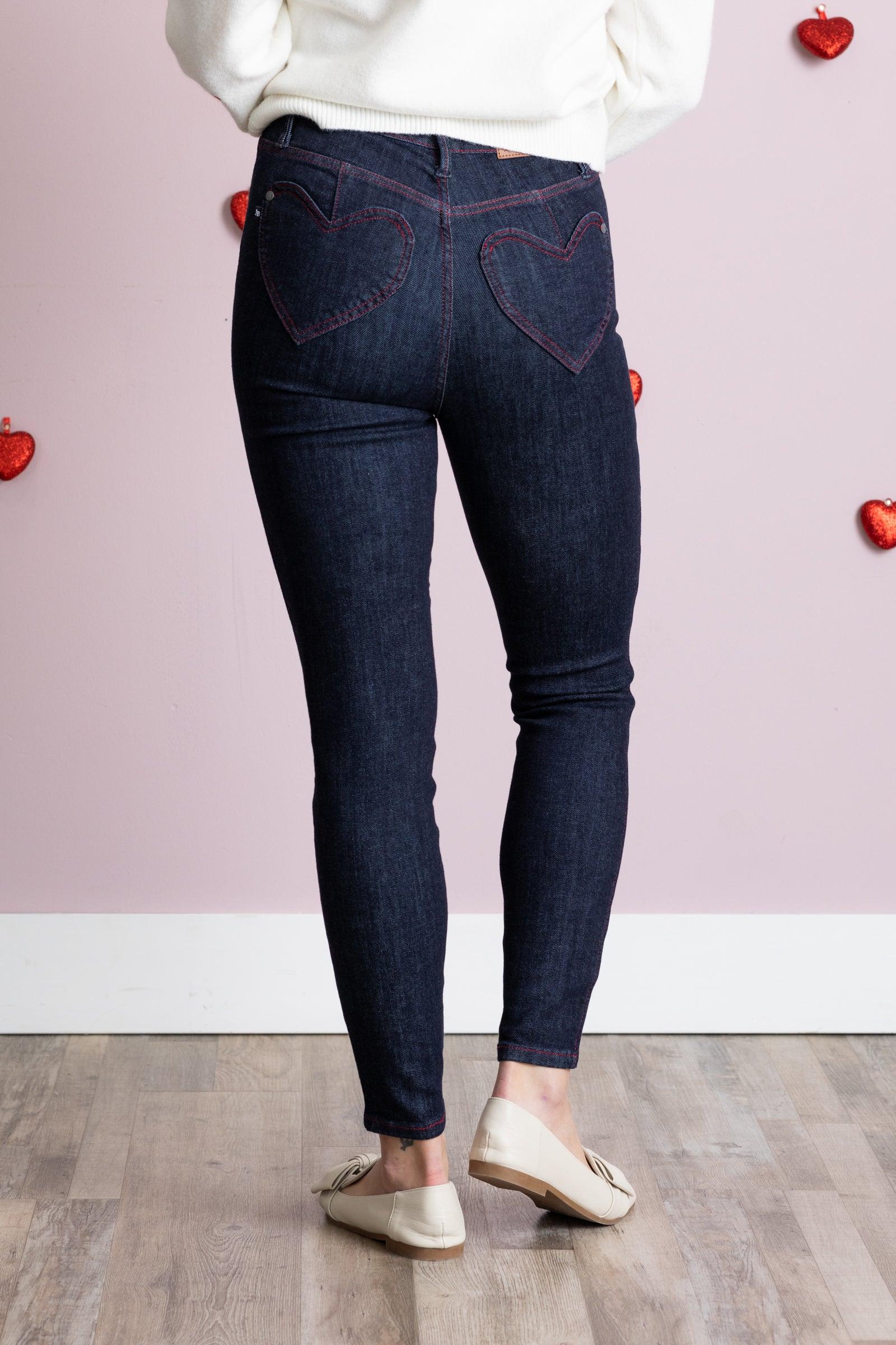 Judy Blue Heart Back Pockets Skinny Jean Product Image